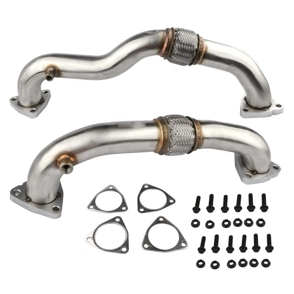 Heavy Duty Polished Up Pipes For 2008-2010 Ford 6.4L Powerstroke Diesel No EGR HEX964813