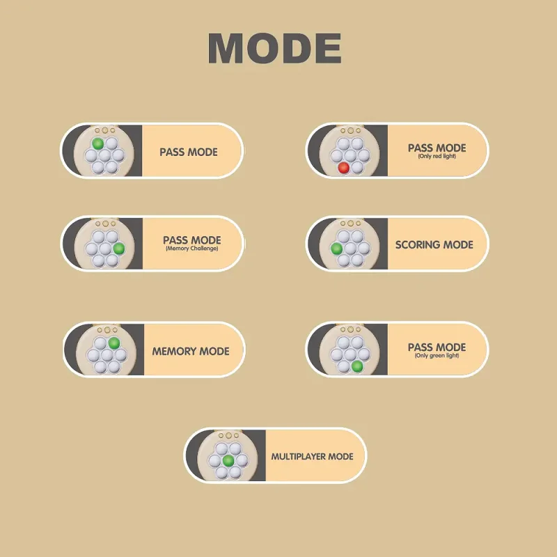 New quick pop light up console game fast push it fidget toy quick push bubble pop puzzle electronic game for kids