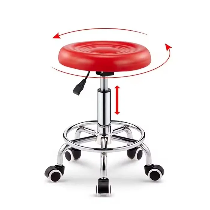 Beauty Salon Equipment Hairdressing Funiture Adjustable Hydraulic Barber Rolling Stool Beauty Chair For Hair Cut