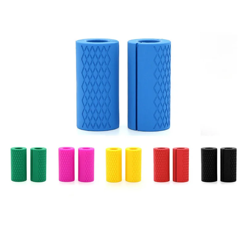 Factory Fitness Training weight lifting non-slip thick Silicone Barbell Grip Silicone Anti-slip Barbell Grips with Custom Logo