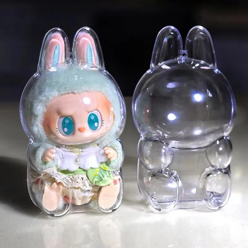 The Monsters Labubu Protective Case Labubu Transparent Dust Hanging Cover Doll Storage Box