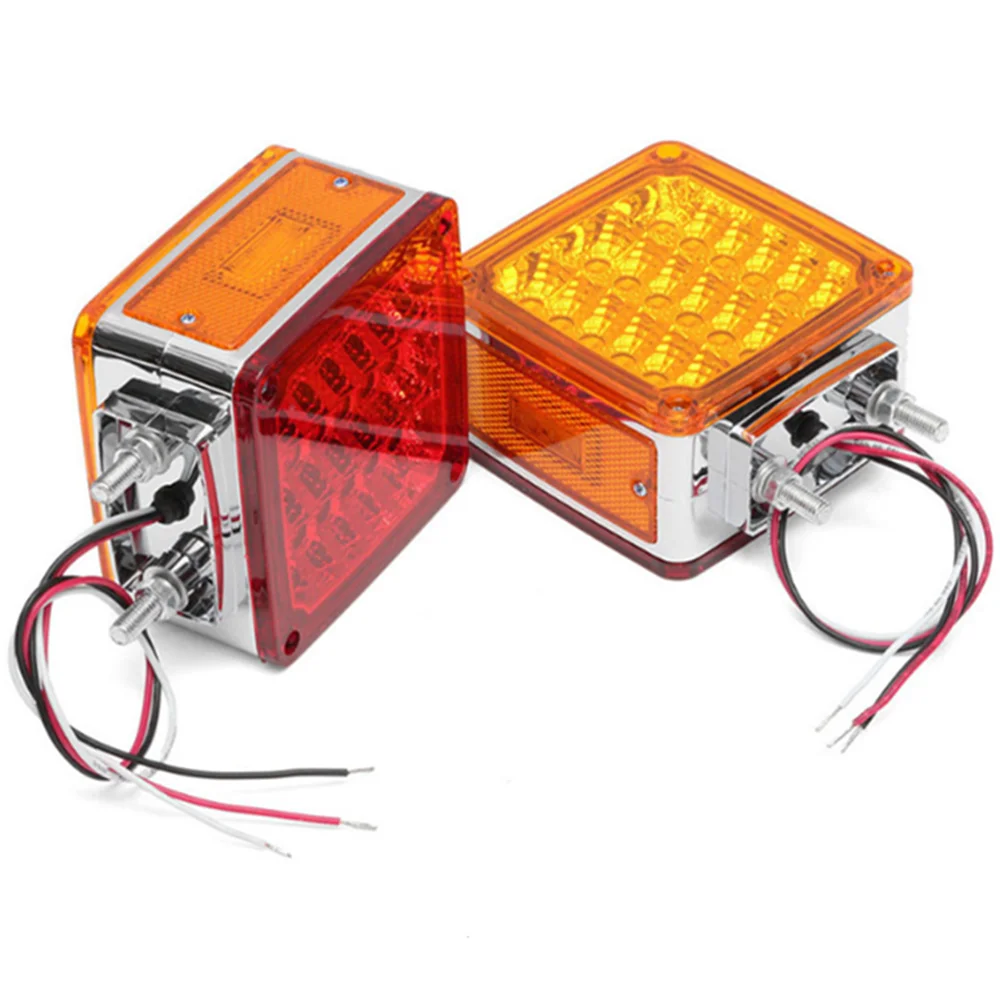 10-30 volt 39 LED Square Double Face Pedestal Signal Tail Lights led side marker light for American Truck trailer headlight