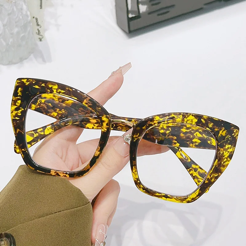 DL GLASSES large frame computer eyeglasses personalized cat eye eyewear anti blue light blocking trendy 2024