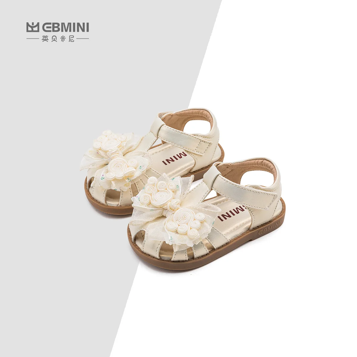 Ebmini summer  tip-binding  non-slip soft-sole baby girls aged 1- 2 years old princess toddler sandals