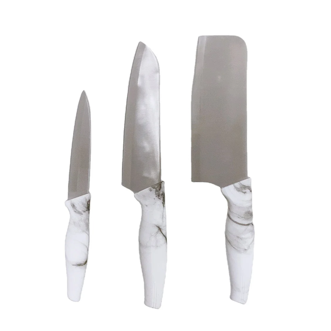 Hot Sale Knives Cheaper 3pcs Kitchen Chef Knife Set Fruit Cutting Knife With Marble Stripe handle