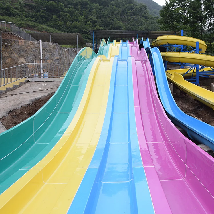 factory price supply Side-by-side Fiberglass rainbow water Slide Racing Waterslide Custom Water Slides