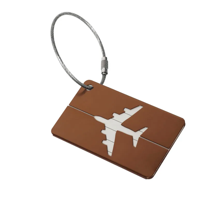 Luggage Tags Business Card Holder Aluminium Metal Travel ID Bag Tag for Travel Luggage Baggage Identifier