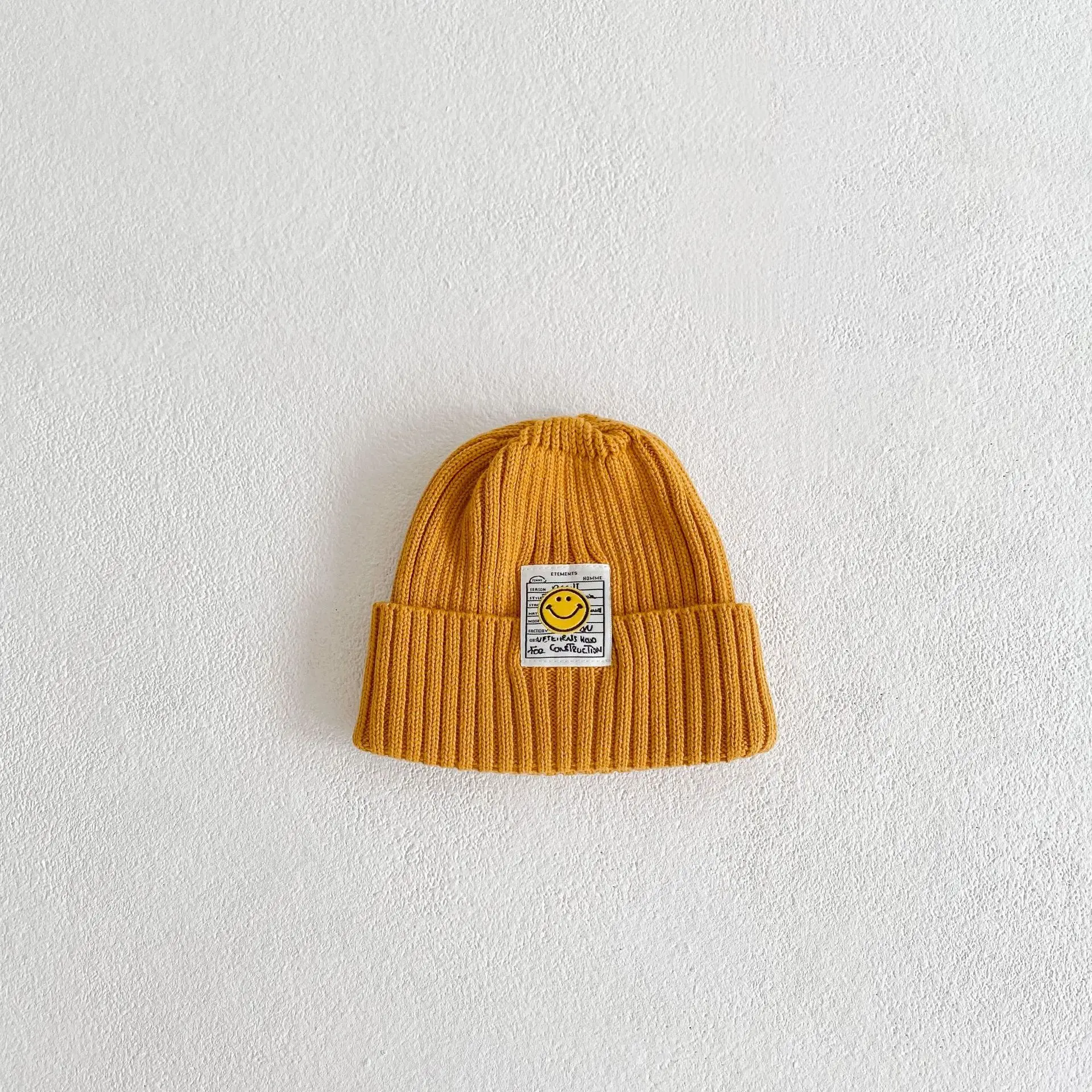 Autumn and winter baby warm knitted hat all cotton wool line hat custom