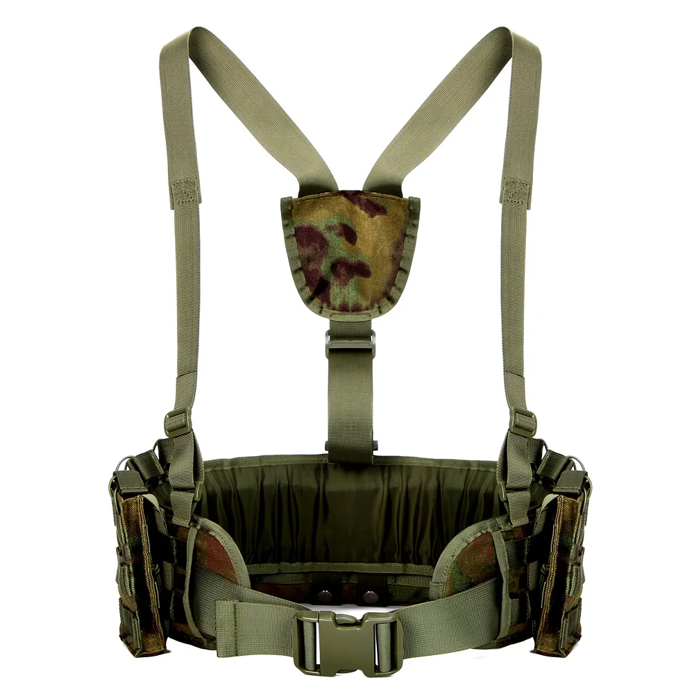 JSH Assault Tactical Harness Kit Loaded Gear Y-Straps Hunting Tactical Padded Belt with Harness Tactical Belt Chest Rig