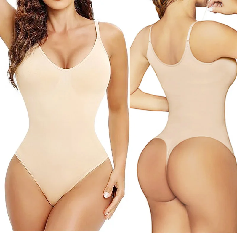 Thong Bodysuits Women Tummy Control Bodysuit Full Bust Shaping Seamless Body Shaper For Women