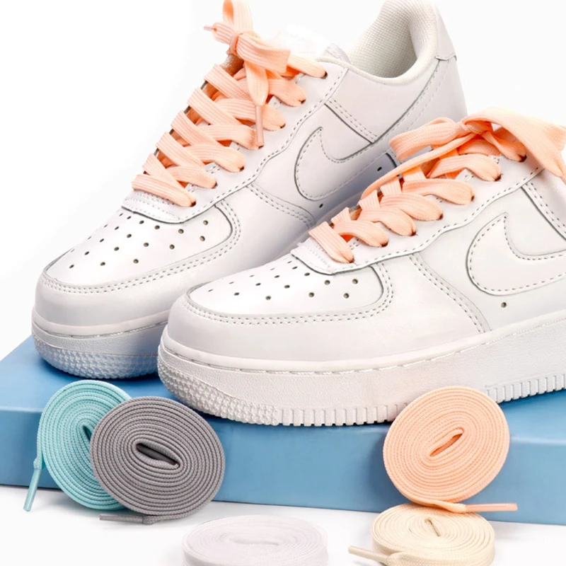 New For AJ/AF Shoelaces Flats Shoelaces Sneaker White Shoes Lace Classic Flat Double Hollow Woven Shoelaces