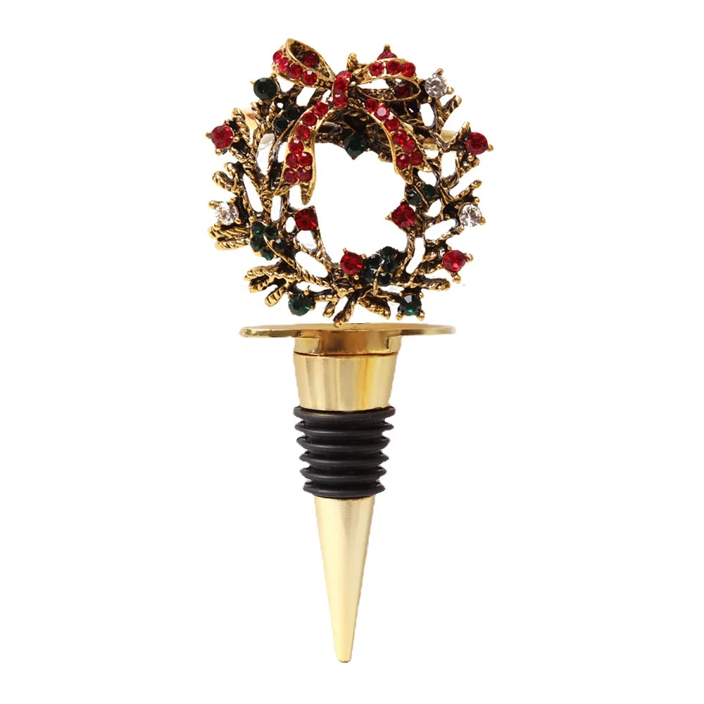 New bar tools Creative Metal Alloy Red Wine Stopper Christmas Gift Snowflake Wine Stopper Party Favors Deer Wine Topper Stopper