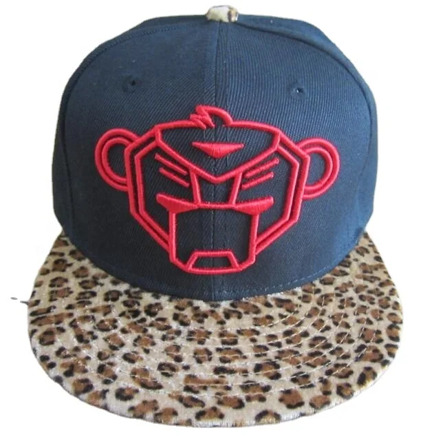 custom new black wool acrylic high crown leopard brim era hip hop sports cap embroidered hemp snapback hats caps for yupoong