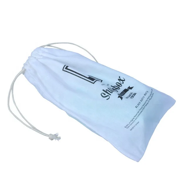 Custom Logo Printing Luxury Cotton Drawstring Pouch Bag For Coffee Bean Packaging Gift Bags
