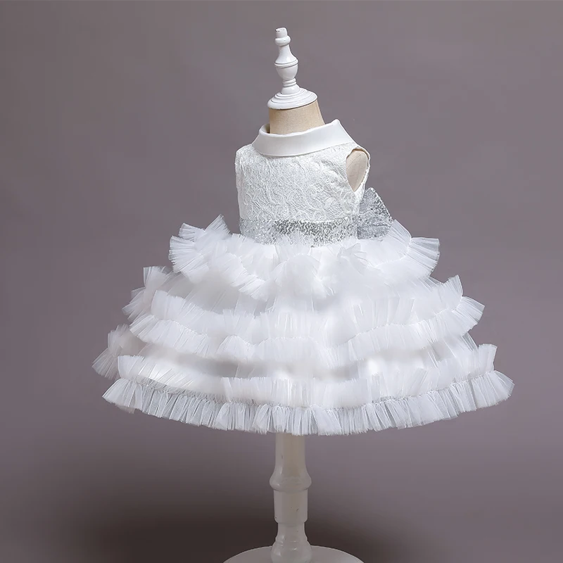 2023 Новое поступление, эксклюзивная одежда для малышей, Многоярусное праздничное платье для девочек, платья-пачки без рукавов для девочек, для детей