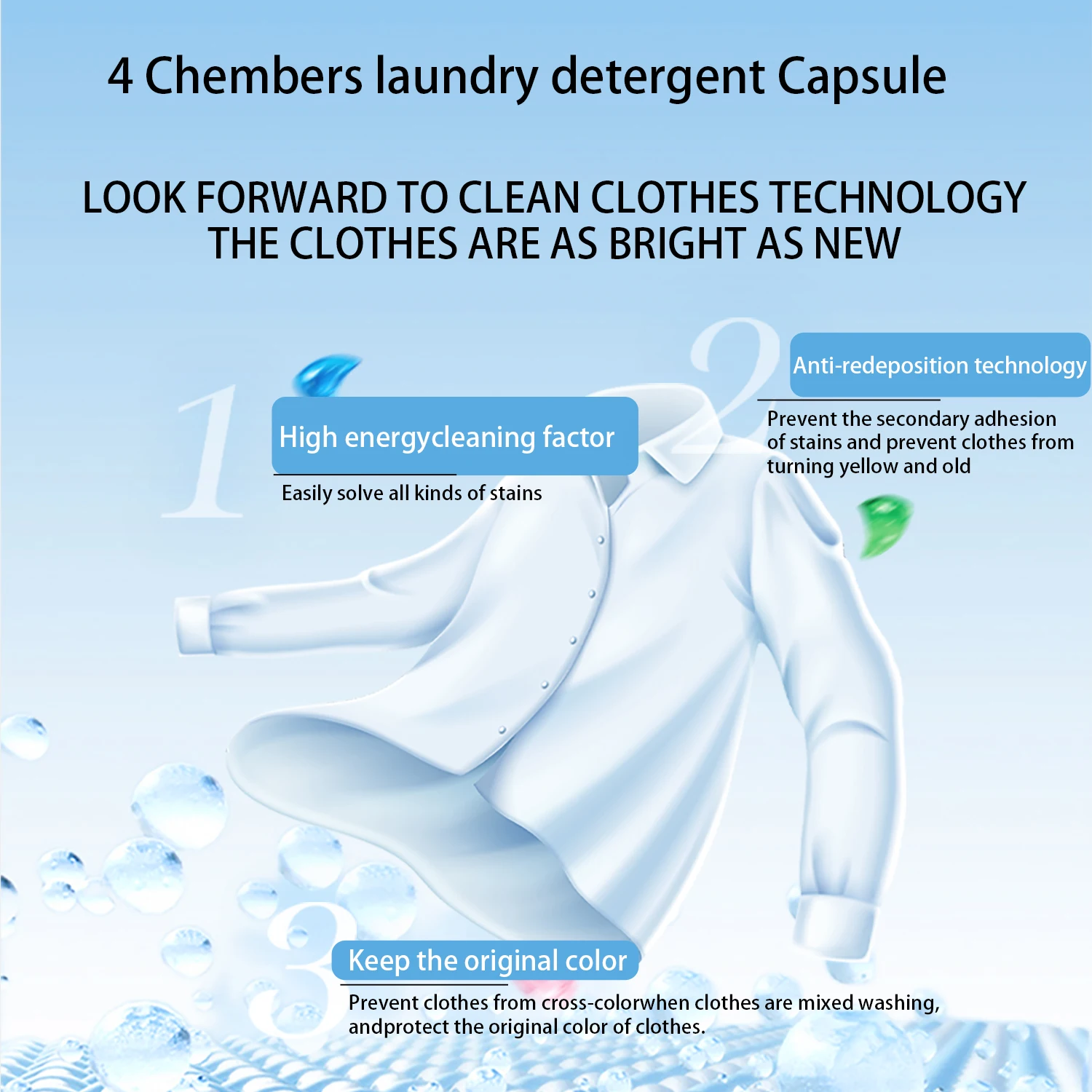 4 In 1 clothes Washing Laundry Detergent Liquid Capsules Scented Laundry Pods