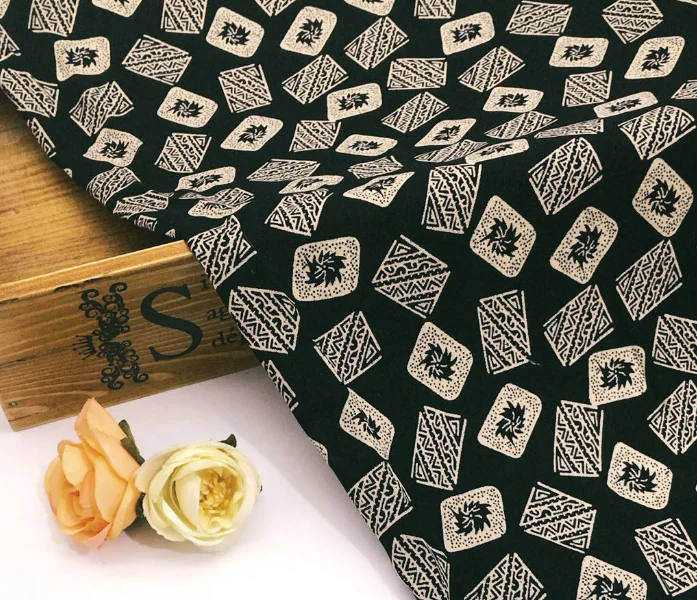 India design printed spun rayon fabric woven material for summer girl dress