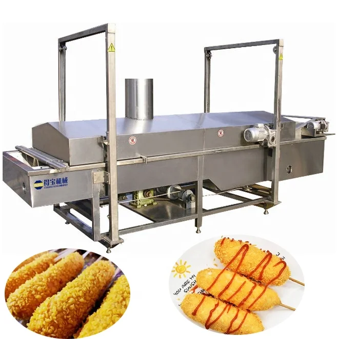 DB Frozen Polutry Foods Processing Machinery Breaded or Tempura Chicken nugget Deep Frying Machine automatic