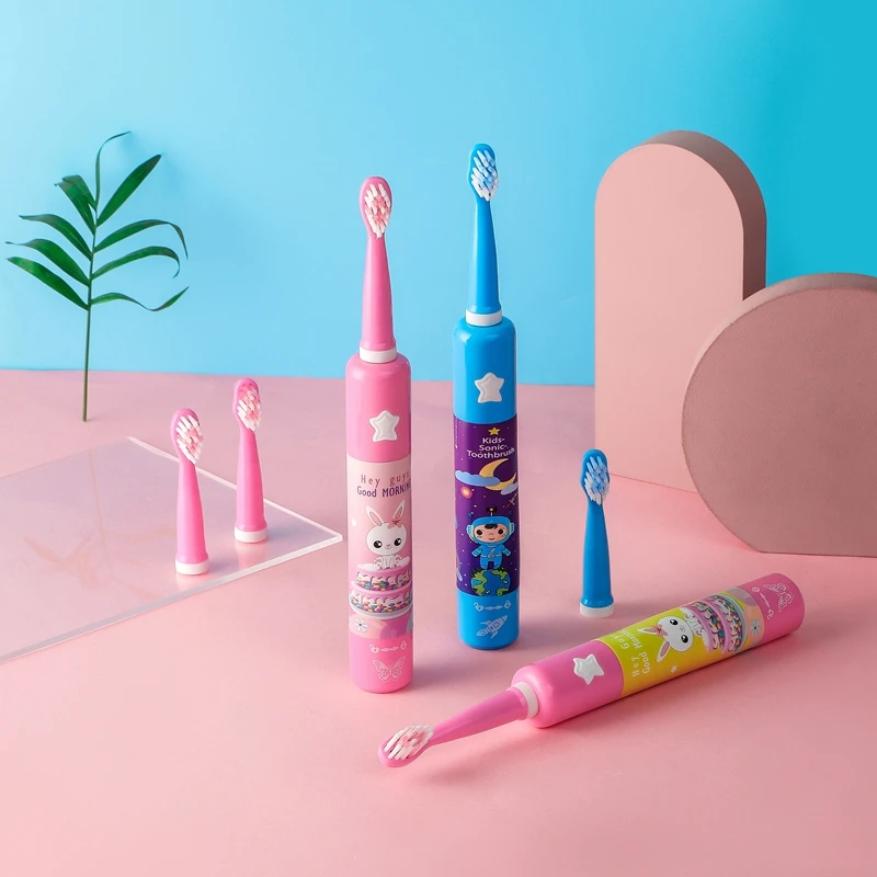 Smart timer long endurance soft bristles cartoon ultrasonic music kids electric child sonic toothbrush