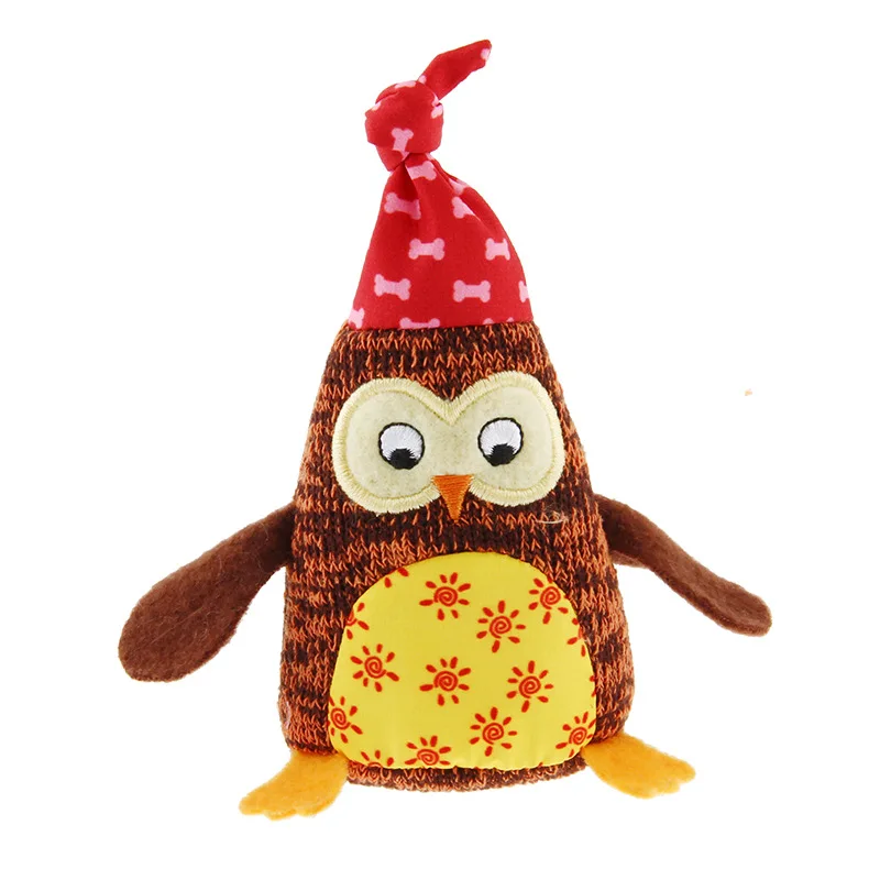 Pet Plush Chew and Vocal Toy Squirrel Penguin Red Deer Doll Dog Cat Interactive Toy Christmas