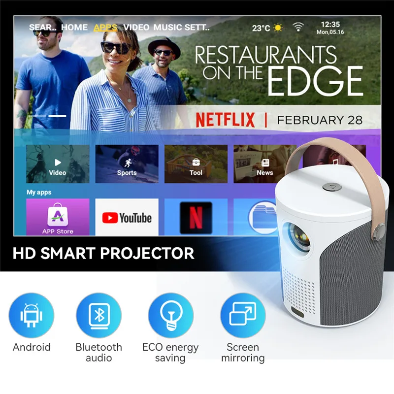 Professional Manufacture LCD Display 100 ANSI Lumens Native HD 720P Projectors for Home Cinema Entertainment