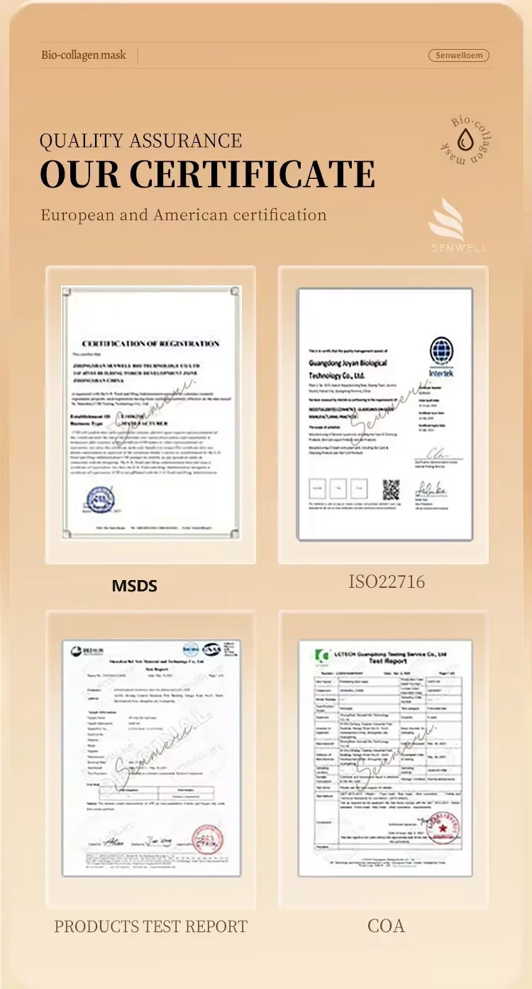 Custom Overynight Bio Collagen Real Deep Anti Wrinkle Lifting Mask Hydrating Face Mask Sheet for All Skin Types Cotton Female