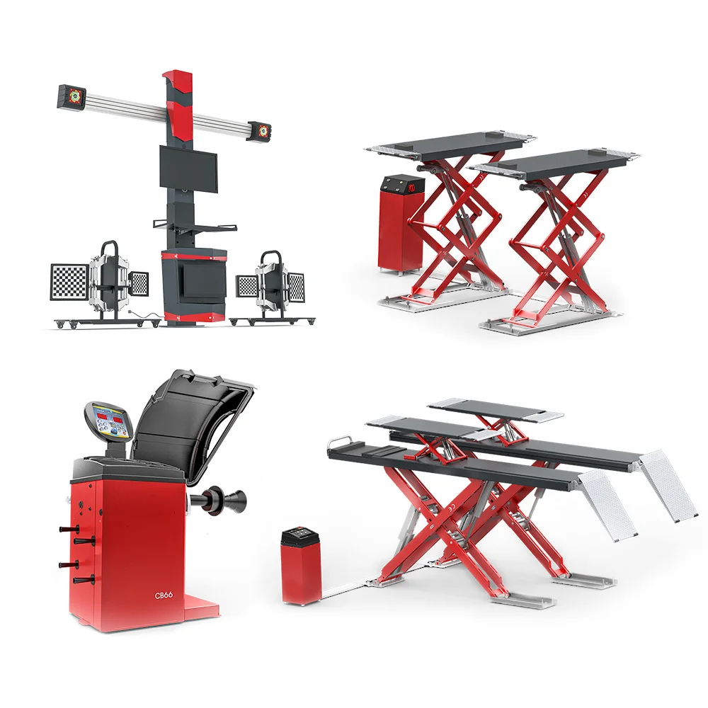 UE-A730G 3d wheel alignment machine scissor lift tire changer and wheel balancer combo machine equipment for car