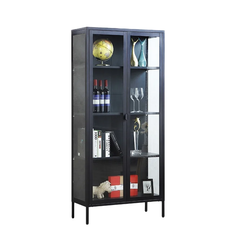 Minimalist Design Elegant Steel Display Metal Wine Storage Cabinet