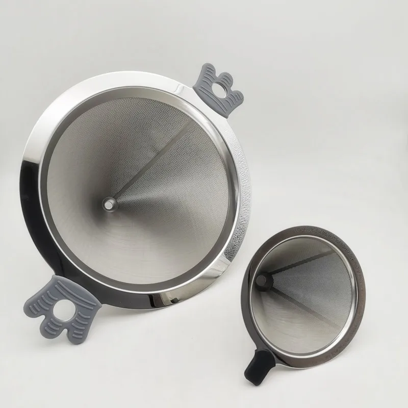 Shop Special 304 Stainless Steel Coffee Filter Screen Double Ear Milk Tea Funnel Coffee dripper
