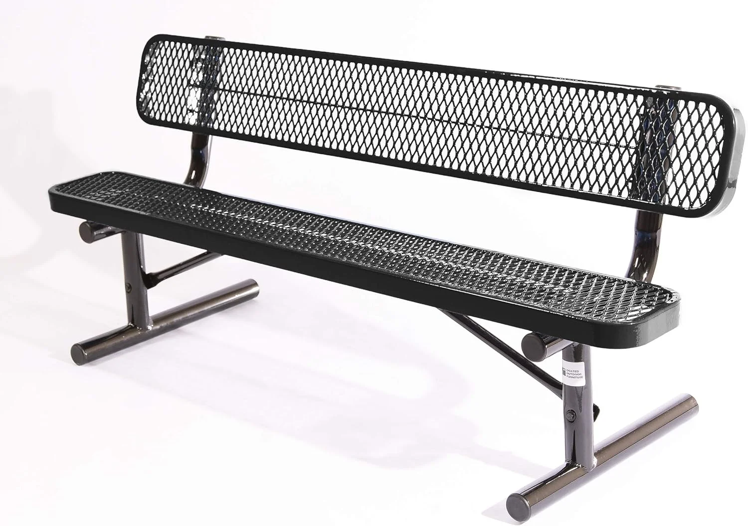 outdoor furniture 6 feet 8 feet expanded metal backrest bench public park steel bench seat perforated outdoor metal  bench