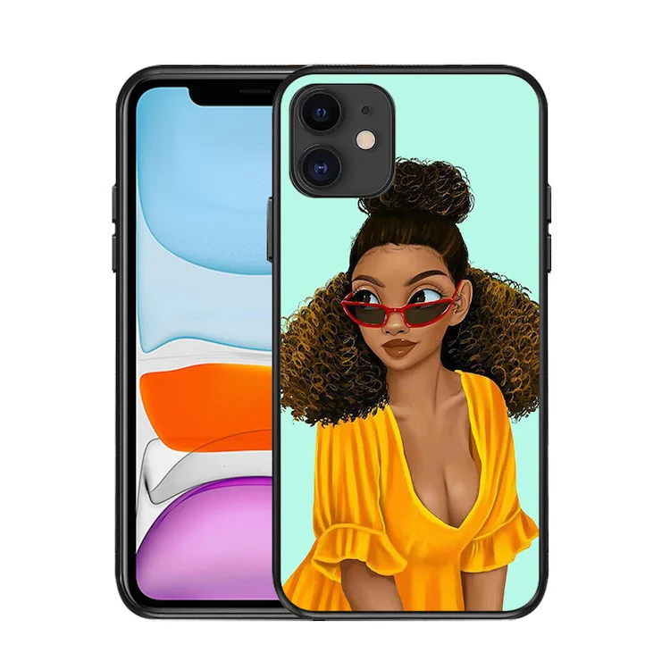 
 Лидер продаж, черный женский чехол для телефона Melanin Poppin, чехол для телефона iPhone 11pro max  