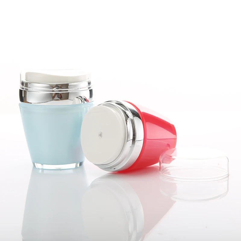 New design acrylic PMMA red wine airless Cosmetic cream Jar Plastic vacuum makeup Containers for packaging