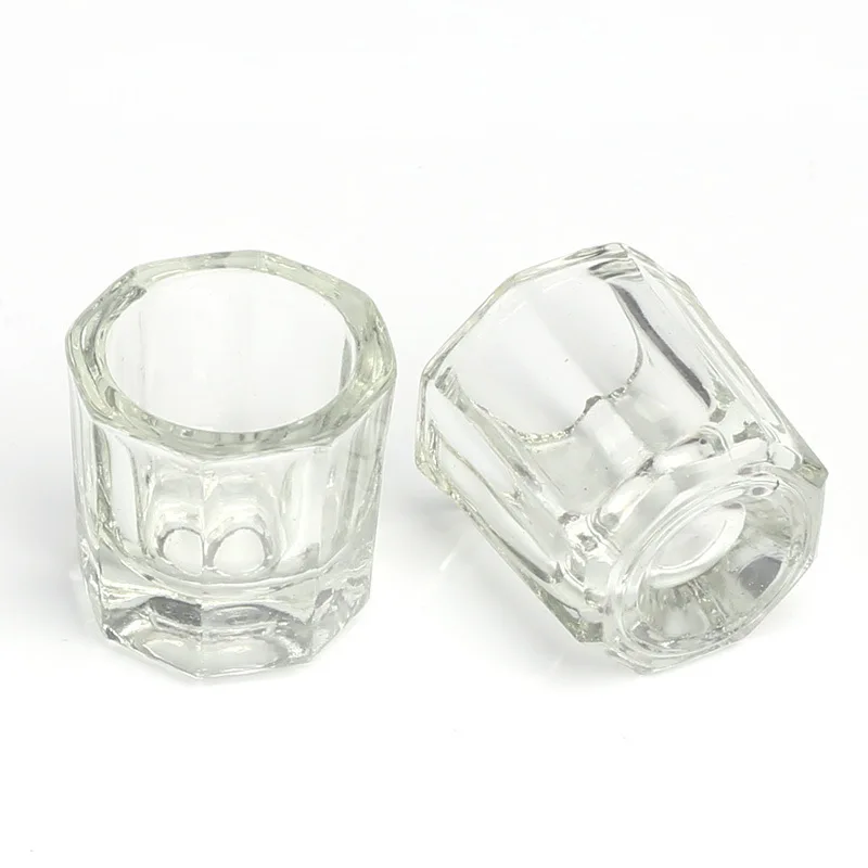 Octagon Nail Art прозрачная акриловая жидкая пудра тарелка для ногтей стеклянная чаша (BTB096)