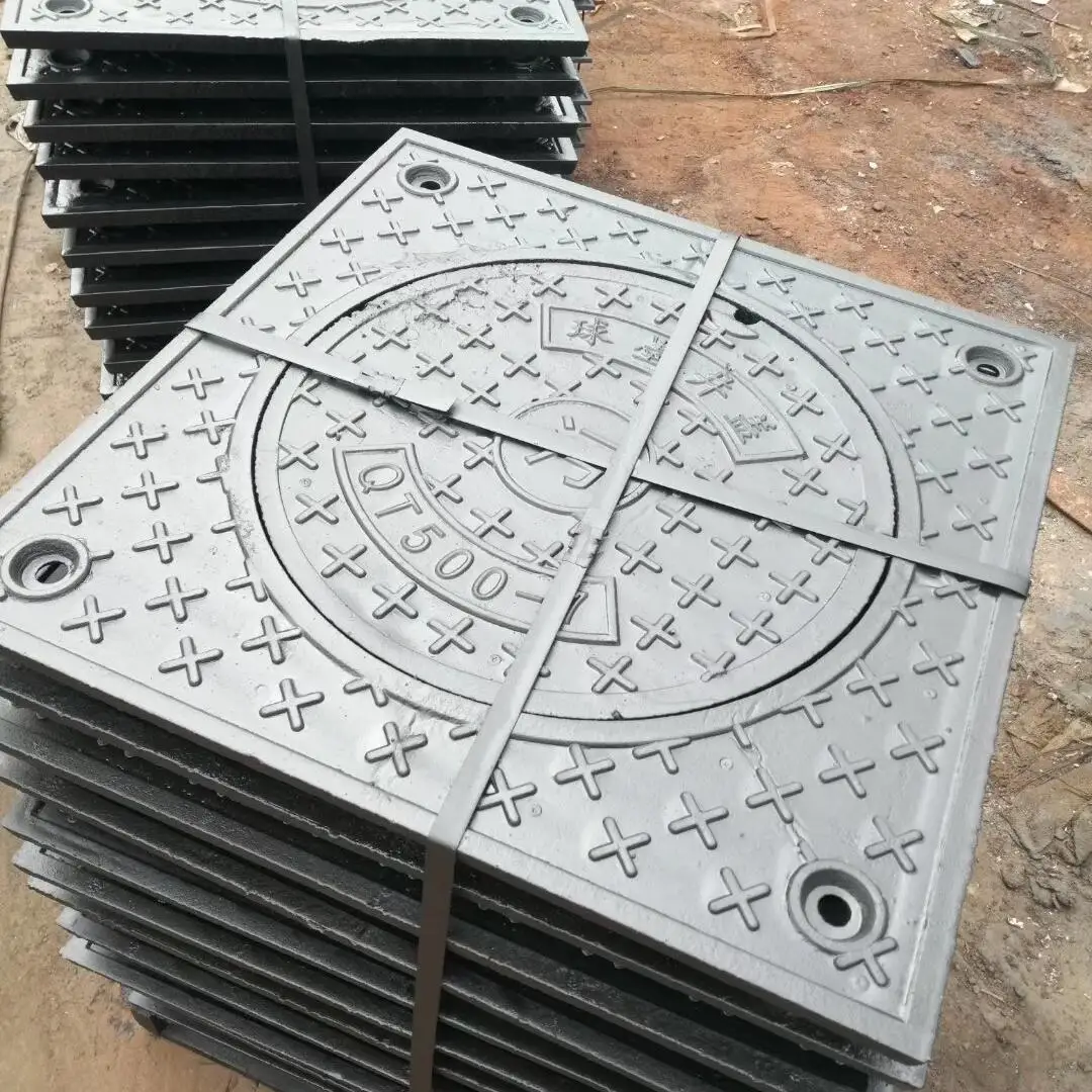 Provide high quality cast iron manhole cover, square manhole cover, heavy D500 round manhole cover production and processing