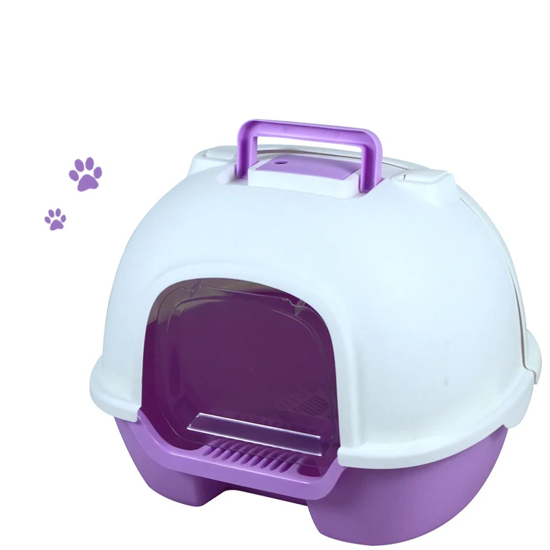 Fully enclosed plastic wholesale cat litter box big with