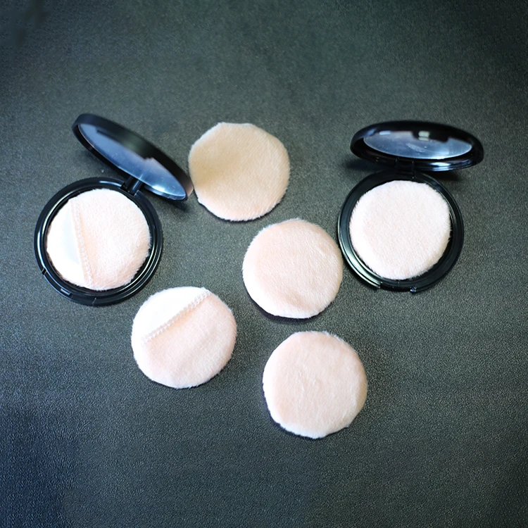 Мини многоразового хлопком косметический спонж округлой формы свободные пуховка для пудры/Флокирование пуховка для пудры