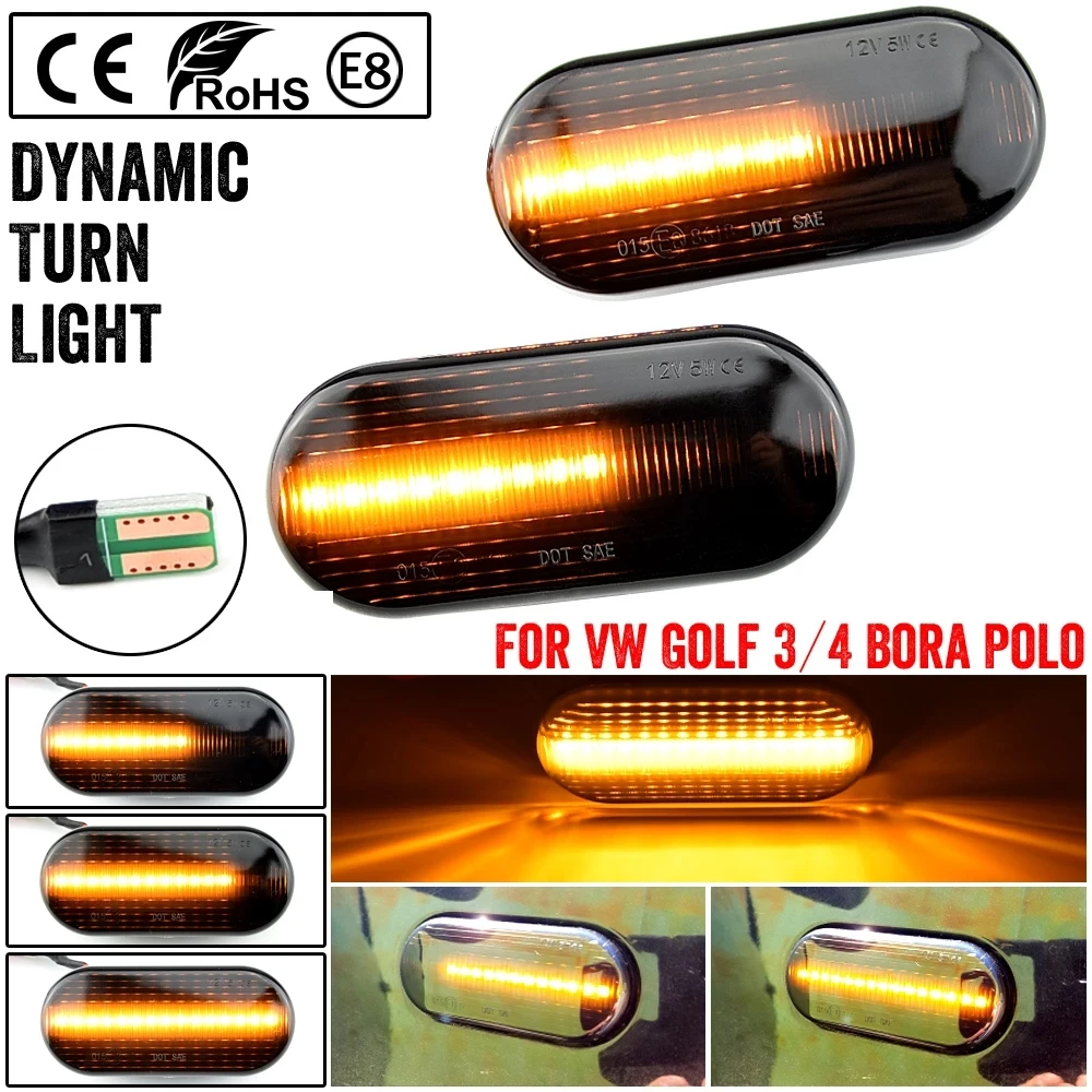 
Led Dynamic Side Marker Turn Signal Light Sequential Blinker Light For Volkswagen VW Bora Golf 3 4 Passat 3BG Polo SB6 