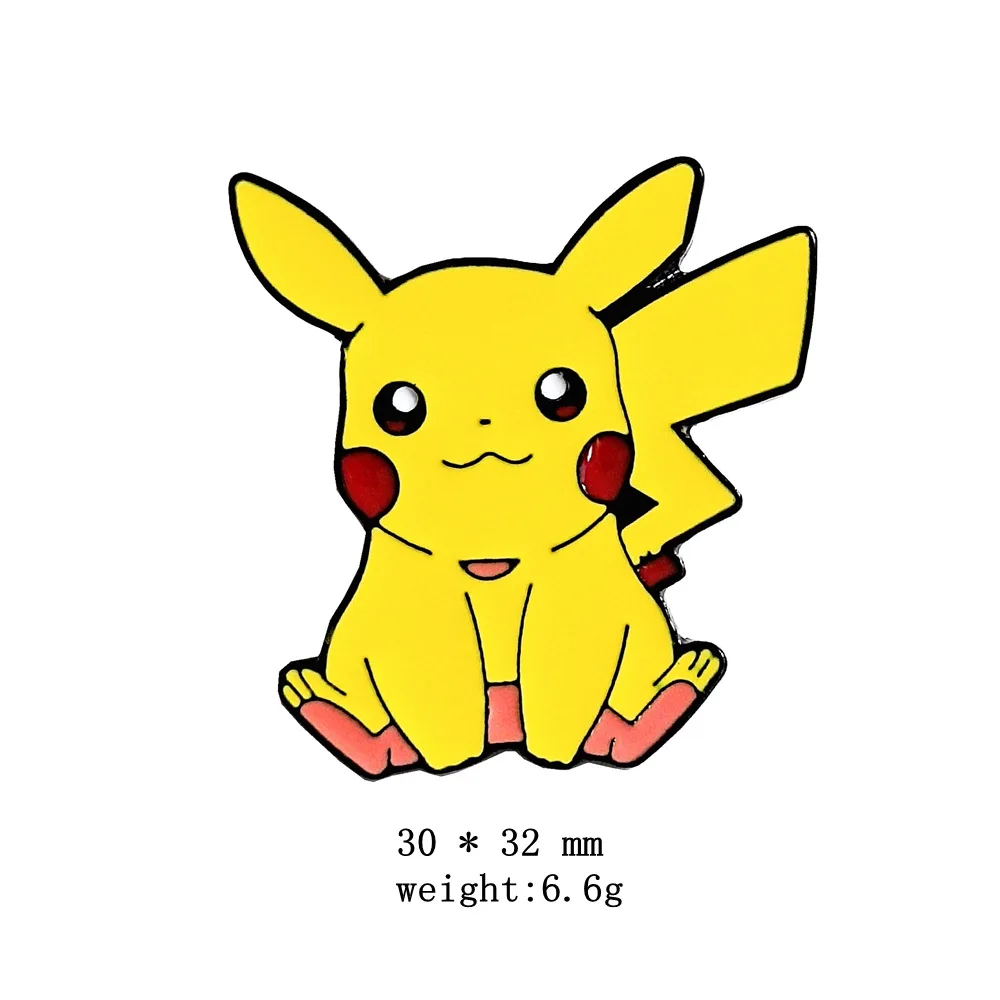 Pokemon Pikachu  Metal Pin for Gifts free sample Cute Anime Movies Badge Animal Game Lapel Pin Pokemon Anime