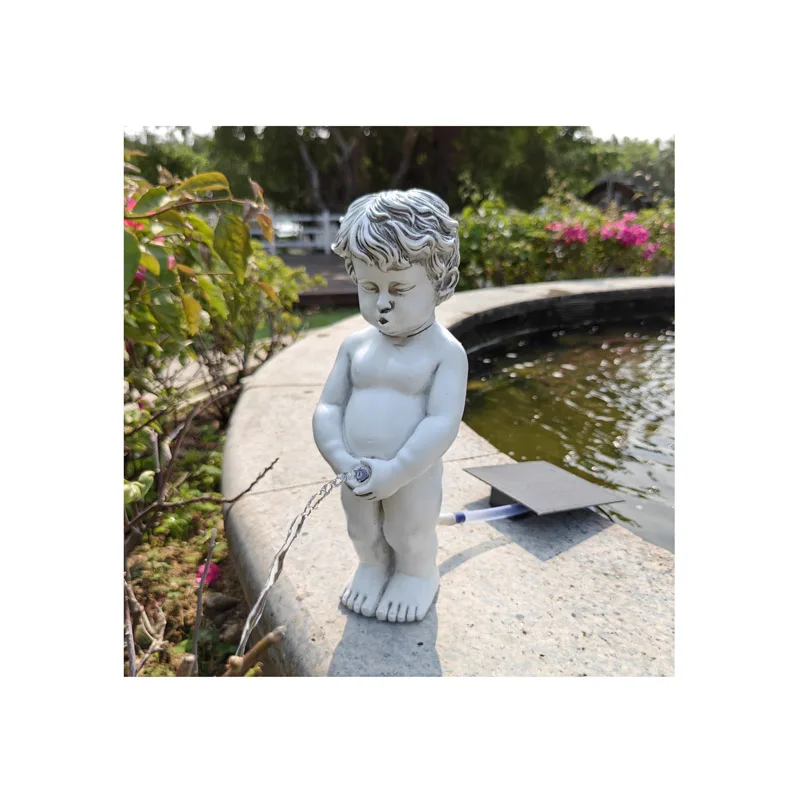 Customer Favorite Angel Sculpture waterfall fountain Garden Statue Angel Figurine Solar Water Fountain