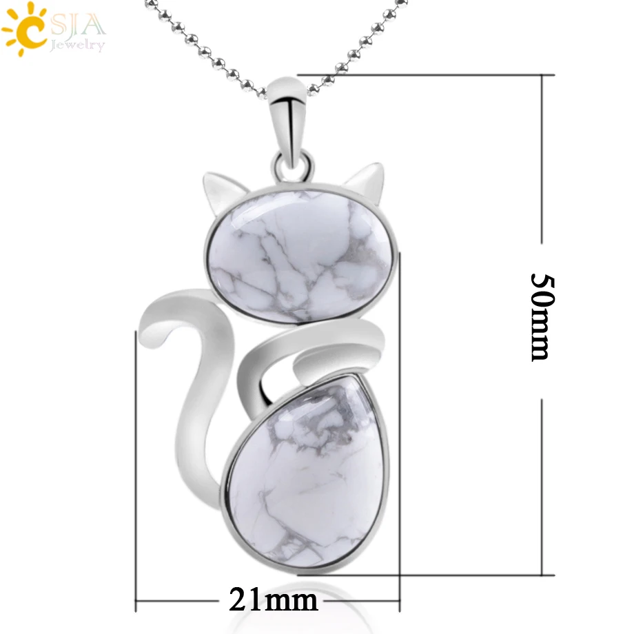 CSJA 2020 New Design  Natural Crystal Quartz Cat Pendant F066