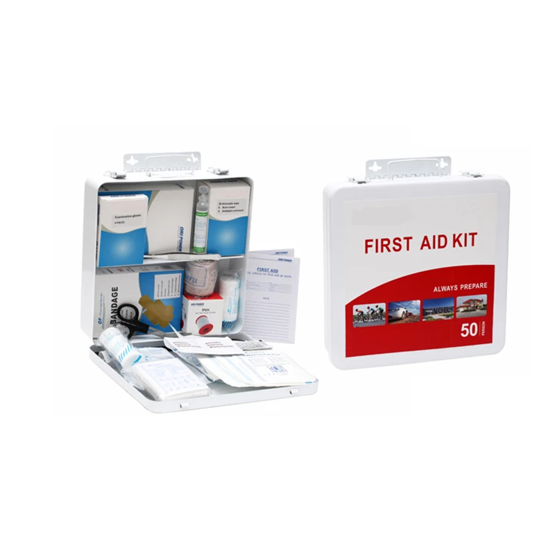 
Home use metal medical first aid kit box with lock 