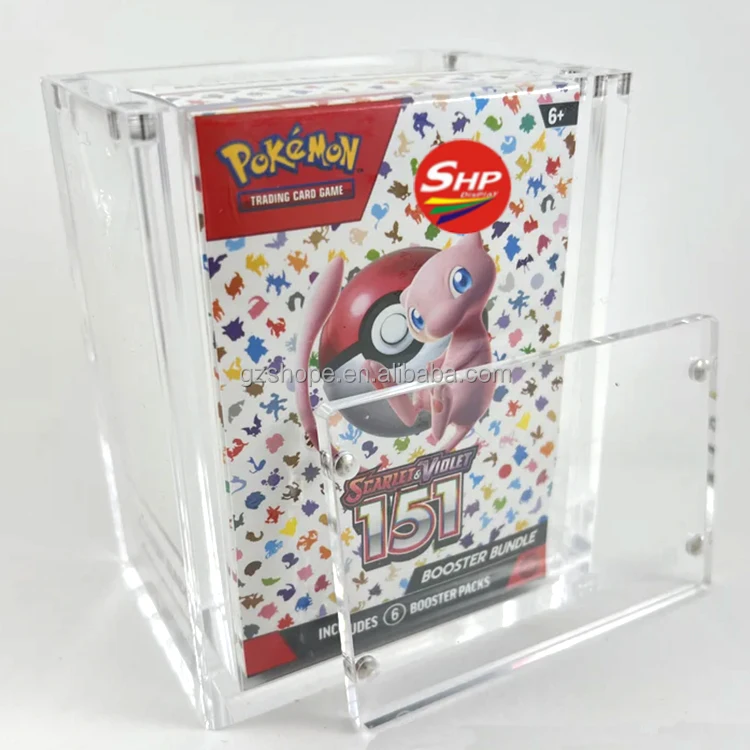 SHP Изготовленный На Заказ Прозрачный Акриловый Pokemon Card TCG: алый и фиолетовый 151 бустер комплект витрины для бустера-трюк или торговля
