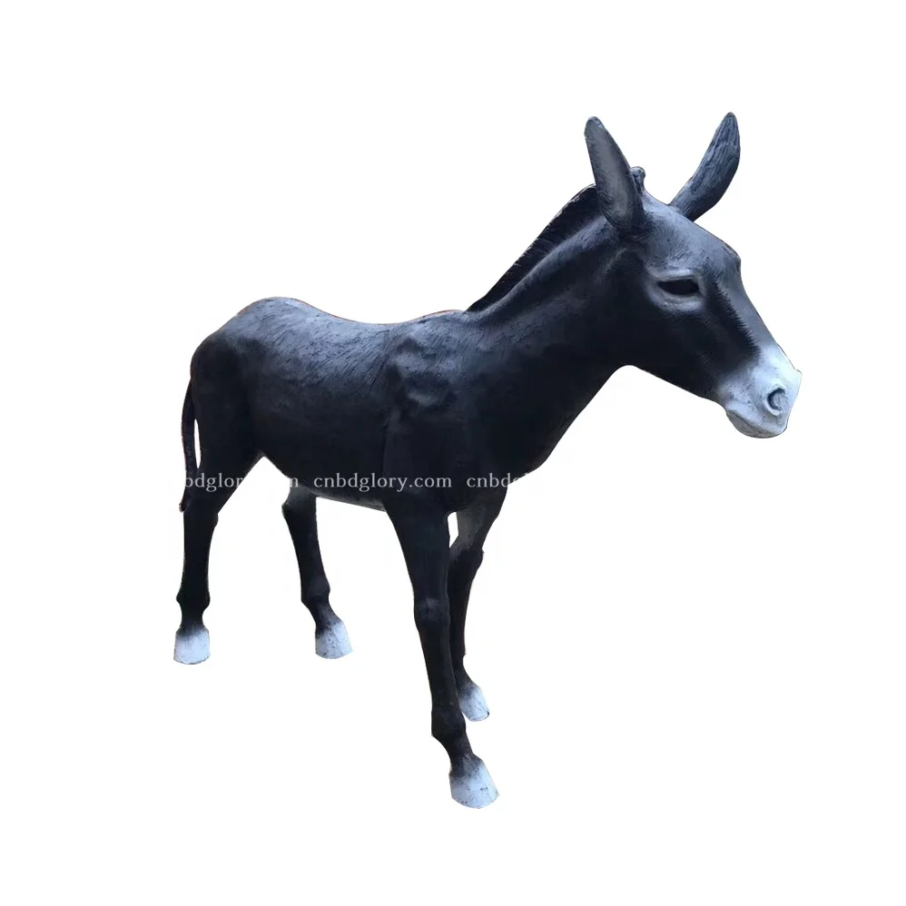 Outdoor farm Garden animal Ornament art sculpture design Fiberglass Donkey Statue
