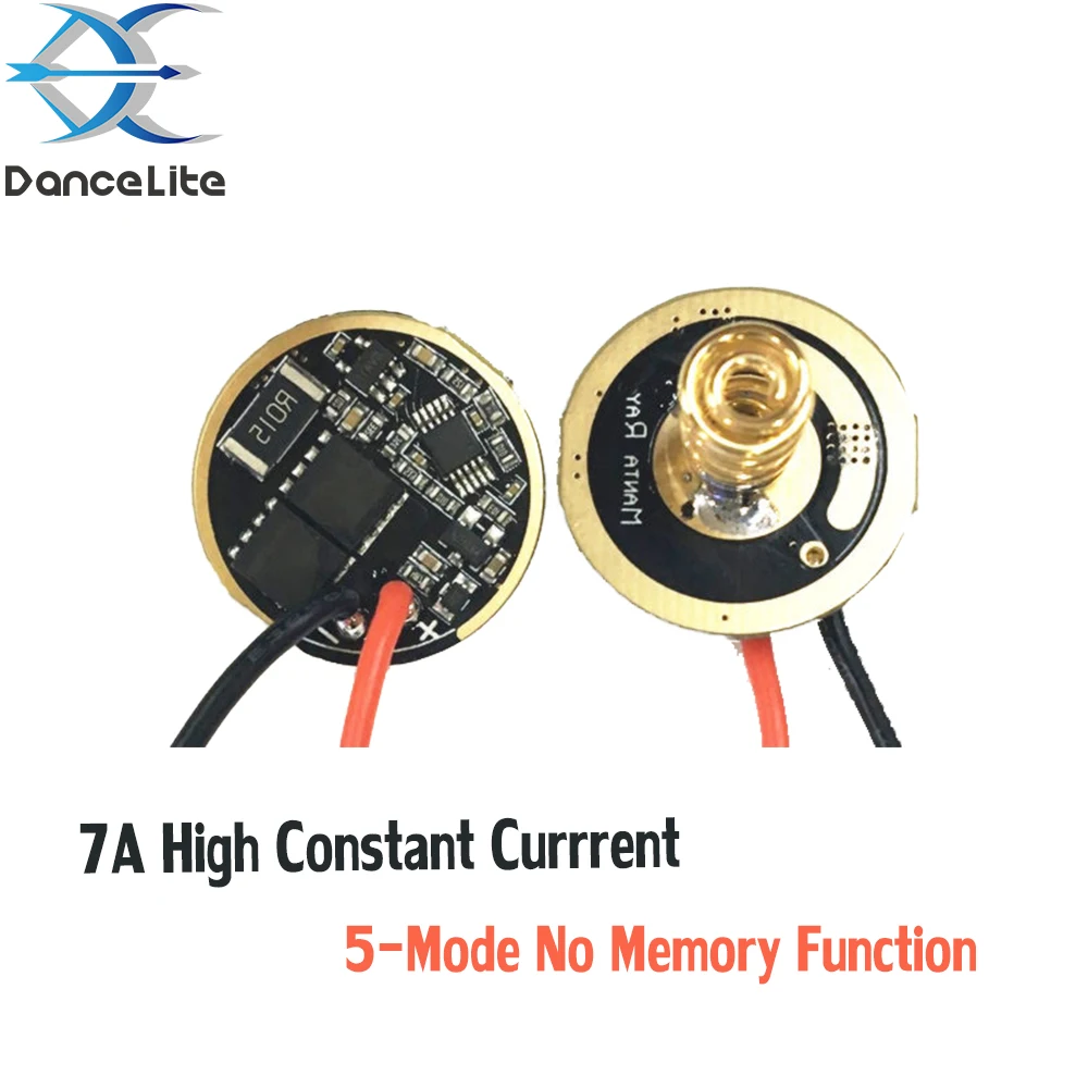 22mm Diameter 7000mA Input 3.7V 5MODE LED Driver Board Flashlight Circuit Board For SST-40.2 KW CSLPM1.TG