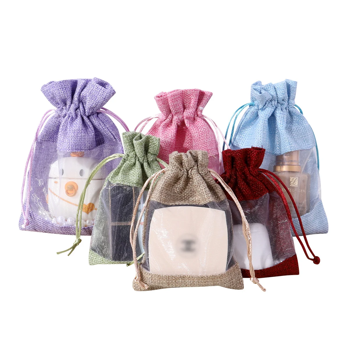 Organza Jute Bags Burlap Drawstring Bag Wedding Party Favors Gift Bags For Coffee Beans Candy Makeup Jewelry Packaging