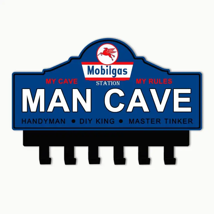 Garage decor luxury metal key holder for wall custom key hook car key hanger key organizer vintage man cave metal sign key rack