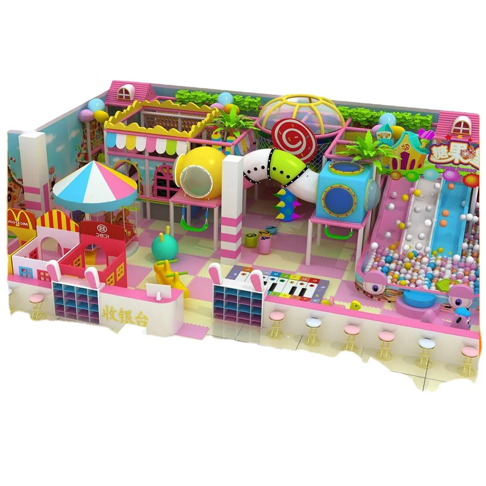 Funny kids indoor play structures indoor playground equipment and trampoline park outdoor slides for kids