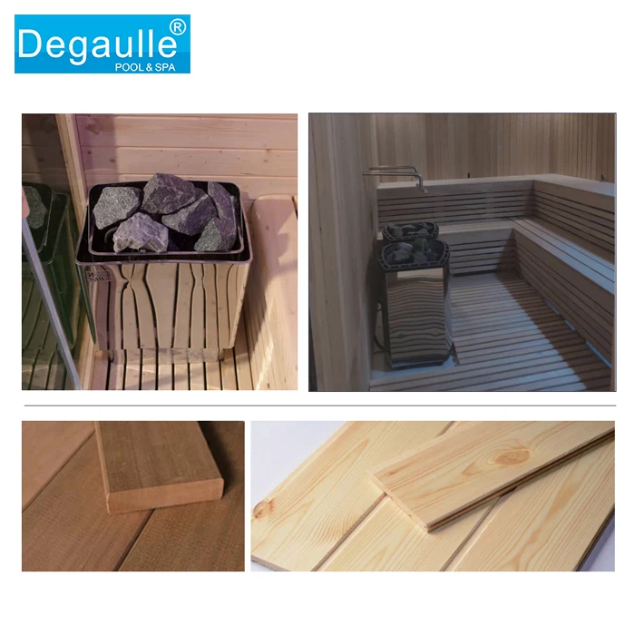 Indoor 2 person luxury bathroom sauna steam room dry sauna shower combination with sauna stove