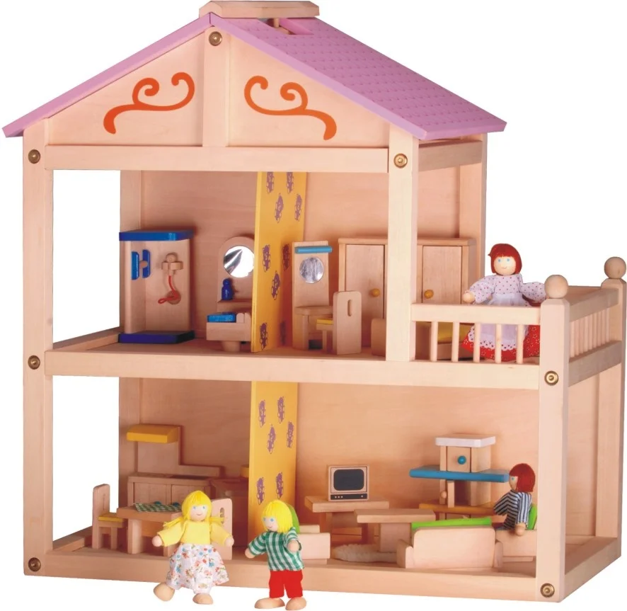 Fashion wooden diy miniature dollhouse, funny educational doll house