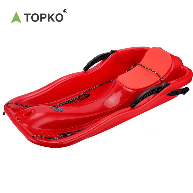 TOPKO Adult Snow Bike Scooter Ski Sled Red Blue Plastic Color Brake Material Origin Real Tire ski sled